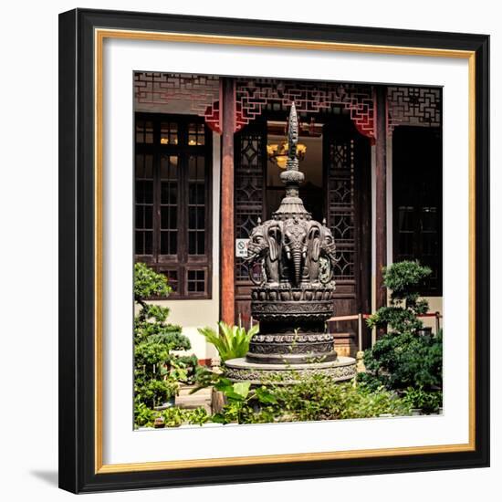 China 10MKm2 Collection - Detail Buddhist Temple - Elephant Statue-Philippe Hugonnard-Framed Photographic Print