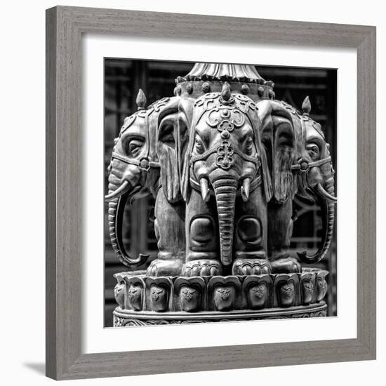 China 10MKm2 Collection - Detail Buddhist Temple - Elephant Statue-Philippe Hugonnard-Framed Photographic Print