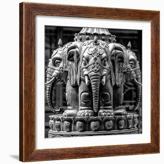 China 10MKm2 Collection - Detail Buddhist Temple - Elephant Statue-Philippe Hugonnard-Framed Photographic Print