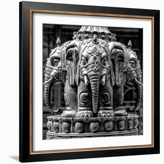 China 10MKm2 Collection - Detail Buddhist Temple - Elephant Statue-Philippe Hugonnard-Framed Photographic Print