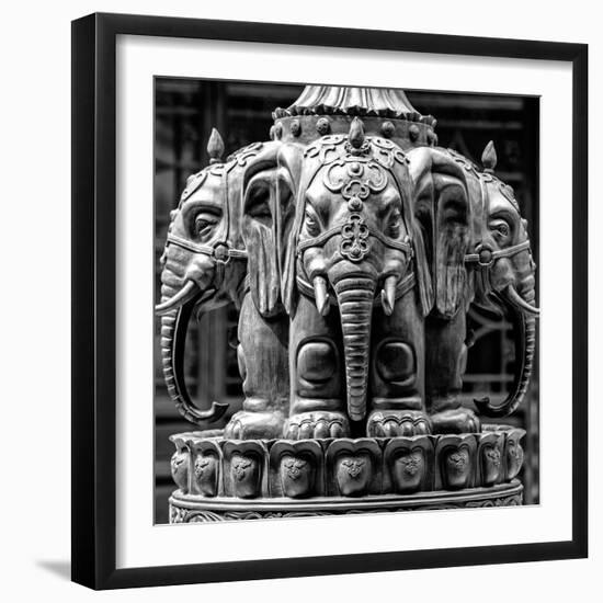 China 10MKm2 Collection - Detail Buddhist Temple - Elephant Statue-Philippe Hugonnard-Framed Photographic Print