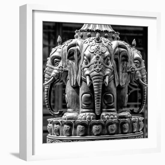 China 10MKm2 Collection - Detail Buddhist Temple - Elephant Statue-Philippe Hugonnard-Framed Photographic Print