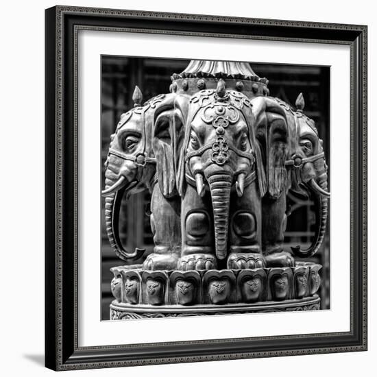 China 10MKm2 Collection - Detail Buddhist Temple - Elephant Statue-Philippe Hugonnard-Framed Photographic Print