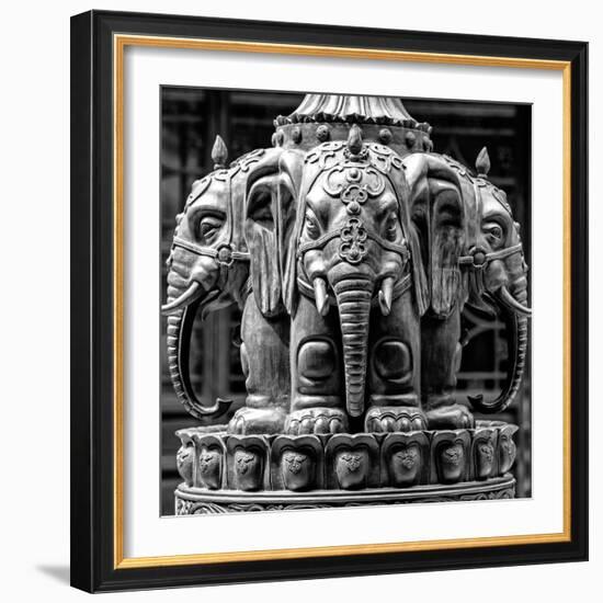 China 10MKm2 Collection - Detail Buddhist Temple - Elephant Statue-Philippe Hugonnard-Framed Photographic Print