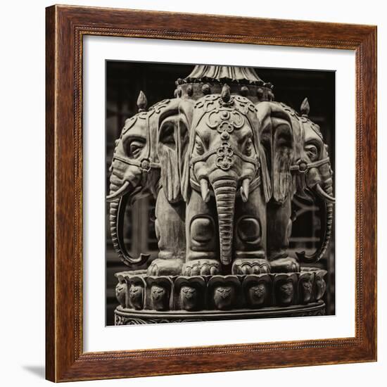 China 10MKm2 Collection - Detail Buddhist Temple - Elephant Statue-Philippe Hugonnard-Framed Photographic Print