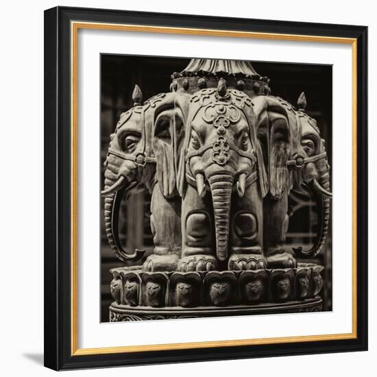 China 10MKm2 Collection - Detail Buddhist Temple - Elephant Statue-Philippe Hugonnard-Framed Photographic Print