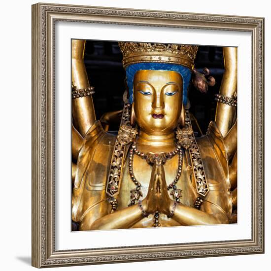 China 10MKm2 Collection - Gold Buddhist Statue in Longhua Temple-Philippe Hugonnard-Framed Photographic Print