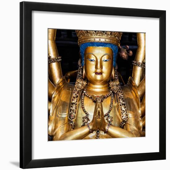 China 10MKm2 Collection - Gold Buddhist Statue in Longhua Temple-Philippe Hugonnard-Framed Photographic Print