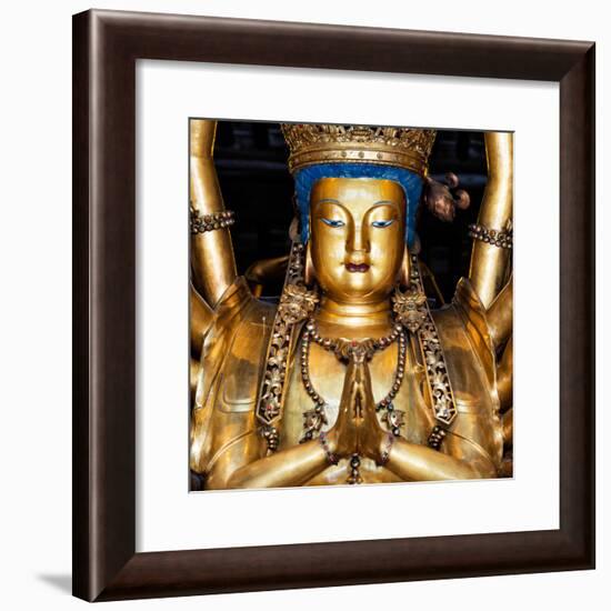 China 10MKm2 Collection - Gold Buddhist Statue in Longhua Temple-Philippe Hugonnard-Framed Photographic Print