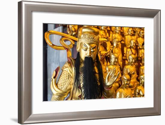 China 10MKm2 Collection - Gold Buddhist Statues in Longhua Temple-Philippe Hugonnard-Framed Photographic Print
