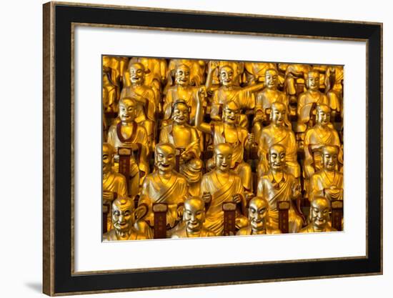 China 10MKm2 Collection - Gold Buddhist Statues in Longhua Temple-Philippe Hugonnard-Framed Photographic Print