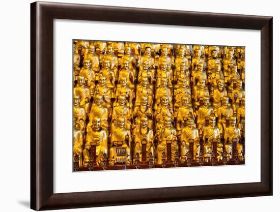 China 10MKm2 Collection - Gold Buddhist Statues in Longhua Temple-Philippe Hugonnard-Framed Photographic Print