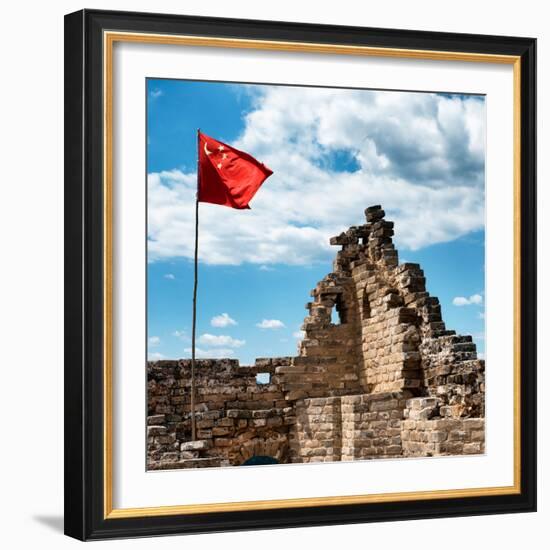 China 10MKm2 Collection - Great Wall with the Chinise Flag-Philippe Hugonnard-Framed Photographic Print