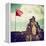 China 10MKm2 Collection - Great Wall with the Chinise Flag-Philippe Hugonnard-Framed Premier Image Canvas