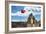 China 10MKm2 Collection - Great Wall with the Chinise Flag-Philippe Hugonnard-Framed Photographic Print