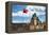 China 10MKm2 Collection - Great Wall with the Chinise Flag-Philippe Hugonnard-Framed Premier Image Canvas