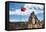 China 10MKm2 Collection - Great Wall with the Chinise Flag-Philippe Hugonnard-Framed Premier Image Canvas