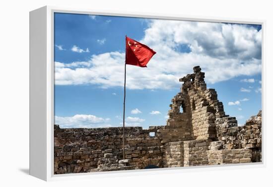 China 10MKm2 Collection - Great Wall with the Chinise Flag-Philippe Hugonnard-Framed Premier Image Canvas