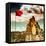 China 10MKm2 Collection - Great Wall with the Chinise Flag-Philippe Hugonnard-Framed Premier Image Canvas