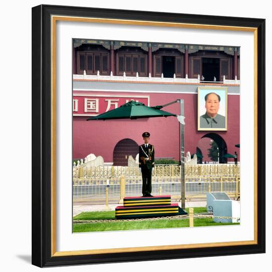 China 10MKm2 Collection - Guard in the Tiananmen Square - Beijing-Philippe Hugonnard-Framed Photographic Print