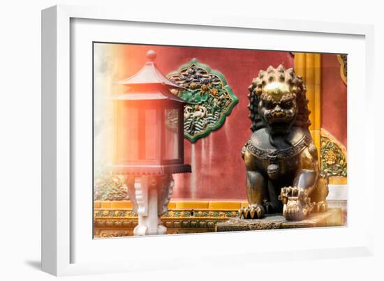 China 10MKm2 Collection - Instants Of Series - Bronze Chinese Lion-Philippe Hugonnard-Framed Photographic Print