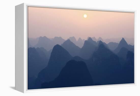 China 10MKm2 Collection - Karst Mountains at Pastel Sunset - Yangshuo-Philippe Hugonnard-Framed Premier Image Canvas