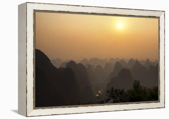 China 10MKm2 Collection - Karst Mountains at sunset - Yangshuo-Philippe Hugonnard-Framed Premier Image Canvas