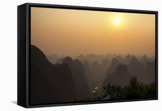 China 10MKm2 Collection - Karst Mountains at sunset - Yangshuo-Philippe Hugonnard-Framed Premier Image Canvas