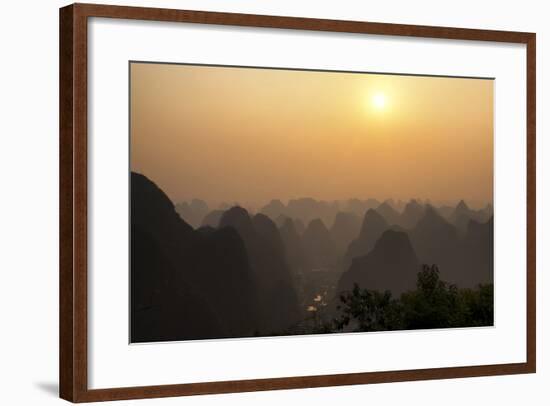 China 10MKm2 Collection - Karst Mountains at sunset - Yangshuo-Philippe Hugonnard-Framed Photographic Print