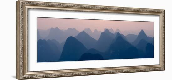 China 10MKm2 Collection - Karst Mountains at sunset - Yangshuo-Philippe Hugonnard-Framed Photographic Print