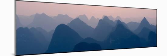 China 10MKm2 Collection - Karst Mountains at sunset - Yangshuo-Philippe Hugonnard-Mounted Photographic Print