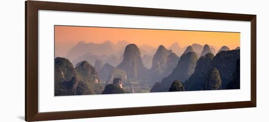 China 10MKm2 Collection - Karst Mountains at sunset - Yangshuo-Philippe Hugonnard-Framed Photographic Print