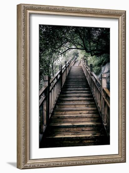 China 10MKm2 Collection - Mountain Woooden Staircase-Philippe Hugonnard-Framed Photographic Print