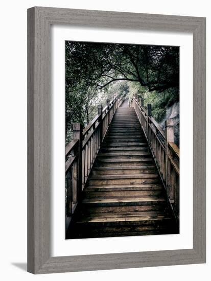 China 10MKm2 Collection - Mountain Woooden Staircase-Philippe Hugonnard-Framed Photographic Print