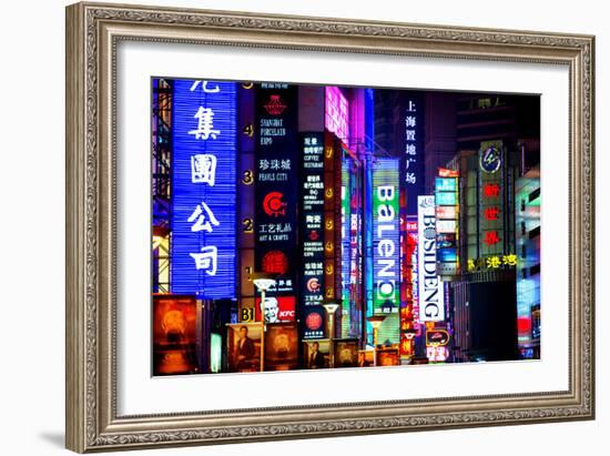 China 10MKm2 Collection - Neon Signs in Nanjing Lu - Shanghai-Philippe Hugonnard-Framed Photographic Print