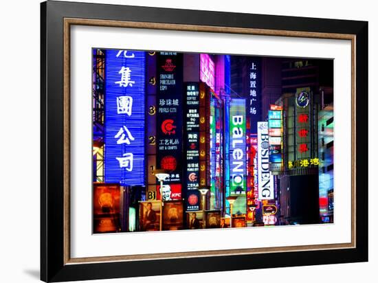 China 10MKm2 Collection - Neon Signs in Nanjing Lu - Shanghai-Philippe Hugonnard-Framed Photographic Print