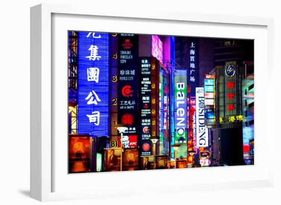 China 10MKm2 Collection - Neon Signs in Nanjing Lu - Shanghai-Philippe Hugonnard-Framed Photographic Print