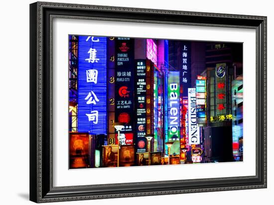 China 10MKm2 Collection - Neon Signs in Nanjing Lu - Shanghai-Philippe Hugonnard-Framed Photographic Print