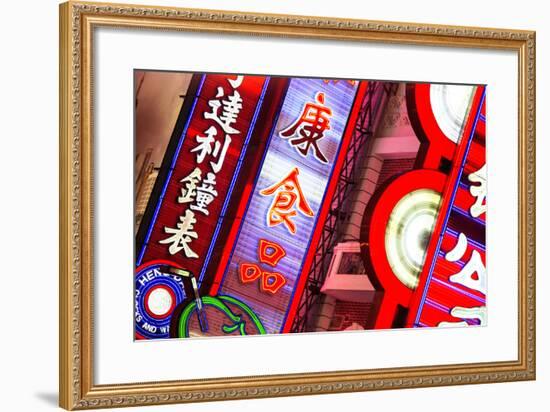 China 10MKm2 Collection - Neon Signs in Nanjing Lu - Shanghai-Philippe Hugonnard-Framed Photographic Print