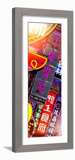 China 10MKm2 Collection - Neon Signs in Nanjing Lu - Shanghai-Philippe Hugonnard-Framed Photographic Print