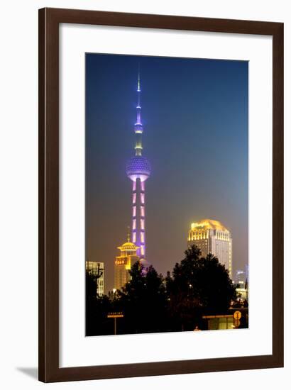 China 10MKm2 Collection - Oriental Pearl Tower at Night - Shanghai-Philippe Hugonnard-Framed Photographic Print