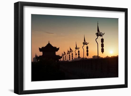 China 10MKm2 Collection - Shadows of the City Walls at sunset - Xi'an City-Philippe Hugonnard-Framed Photographic Print