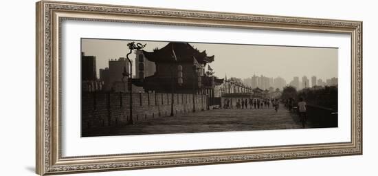 China 10MKm2 Collection - Shadows of the City Walls at sunset - Xi'an City-Philippe Hugonnard-Framed Photographic Print