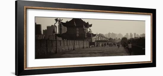 China 10MKm2 Collection - Shadows of the City Walls at sunset - Xi'an City-Philippe Hugonnard-Framed Photographic Print