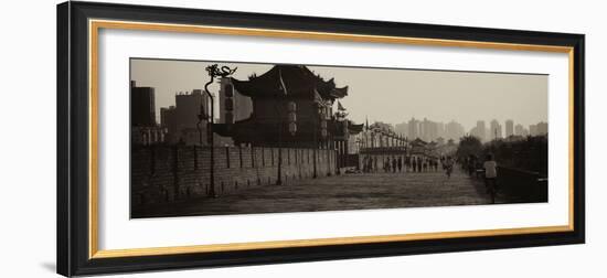 China 10MKm2 Collection - Shadows of the City Walls at sunset - Xi'an City-Philippe Hugonnard-Framed Photographic Print