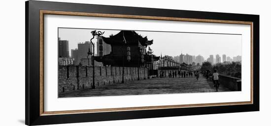 China 10MKm2 Collection - Shadows of the City Walls at sunset - Xi'an City-Philippe Hugonnard-Framed Photographic Print