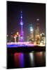 China 10MKm2 Collection - Shanghai Skyline with Oriental Pearl Tower at night-Philippe Hugonnard-Mounted Photographic Print