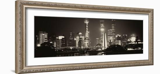 China 10MKm2 Collection - Shanghai Skyline with Oriental Pearl Tower at night-Philippe Hugonnard-Framed Photographic Print