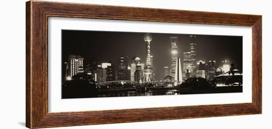 China 10MKm2 Collection - Shanghai Skyline with Oriental Pearl Tower at night-Philippe Hugonnard-Framed Photographic Print