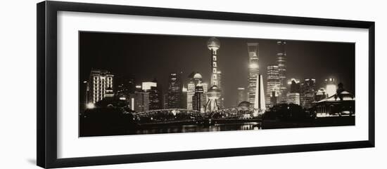 China 10MKm2 Collection - Shanghai Skyline with Oriental Pearl Tower at night-Philippe Hugonnard-Framed Photographic Print